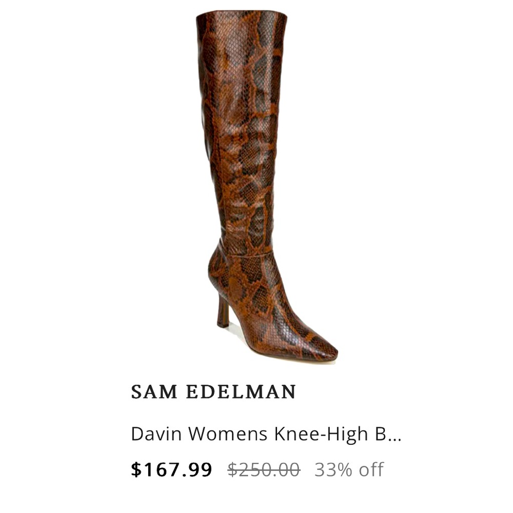 NIB Sam Edelman Davin Snakeskin boots 6.5